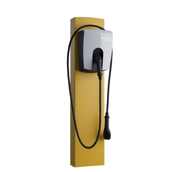 Supporto universale Wallbox FlexiMount con ancora in giallo