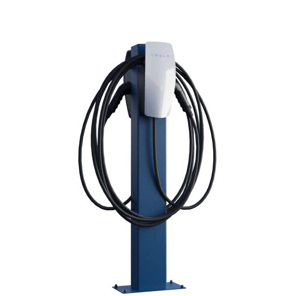 Stazione di ricarica Tesla VoltStand for Two con piastra di base in blu