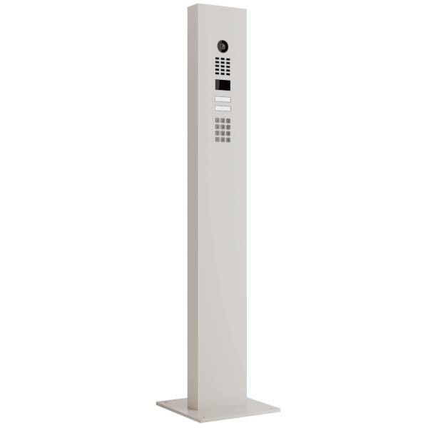 Citofono con supporto + piastra di base for Two Doorbird D1102KV con modulo tastiera Bianco