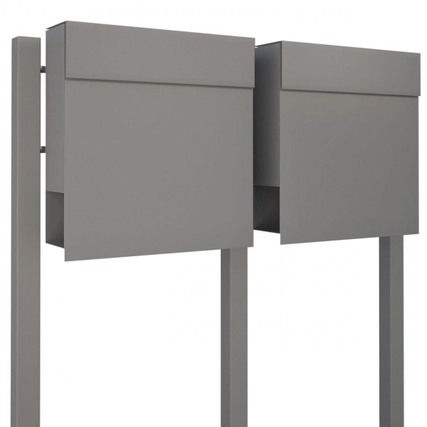 Briefkasten, Design Briefkastenanlage Grau Metallic