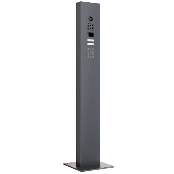 Citofono con supporto + piastra di base for Two Doorbird D1102KV con modulo tastiera Antracite