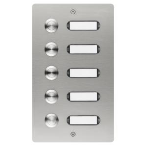 Cartello campanello per 1-6 unità abitative, montato in superficie, Inox